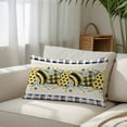 thumbnail image 6 of Bee Love Throw Pillow Covers Vintage Country Yellow Bee Plaid Dot Love Floral Black Plaid Decorative Lumbar Pillow Cover Rectangle Cushion Case for Sofa Couch Bed Living Room Bedroom 24 X 36 Inches, 6 of 9