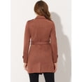 thumbnail image 4 of Chaqueta de gabardina de gamuza Sintética Allegra K para Mujer Blazer de Solapa Pico Caramelo XS, 4 of 5