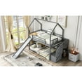 thumbnail image 5 of Hassch Twin Over Twin House Bunk Bed With Convertible Slide,Storage Staircase Can Be Placed Left Or Right,Gray, 5 of 9