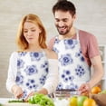 thumbnail image 3 of Pioneer Flower Floral Print Pattern Apron for Women and Men, Cotton Linen Waterproof with Pockets, Adjustable, 33x27 Inch for Kitchen, Gardening, BBQ, Salon, 3 of 6