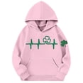 thumbnail image 4 of St. Patrick's Day Girls Hooded Sweatshirt With Print And Pocket Cozy Pullover Casual Kids Top Irish Green Pullover Hoodie 3-14Y, 4 of 4