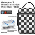 thumbnail image 2 of Black and White Checkered Pattern Insulated Lunch Bag for Men Women,Waterproof Lunch Box for Work,Picnic or Travel,Thermal Insulation,10.63x9.06x3.54 Inches, 2 of 5