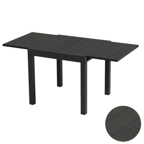 Emorefun Outdoor Expandable Dining Table, 31.5"-63" Rectangular Dining Table for 4-6 Person, Dark Gray