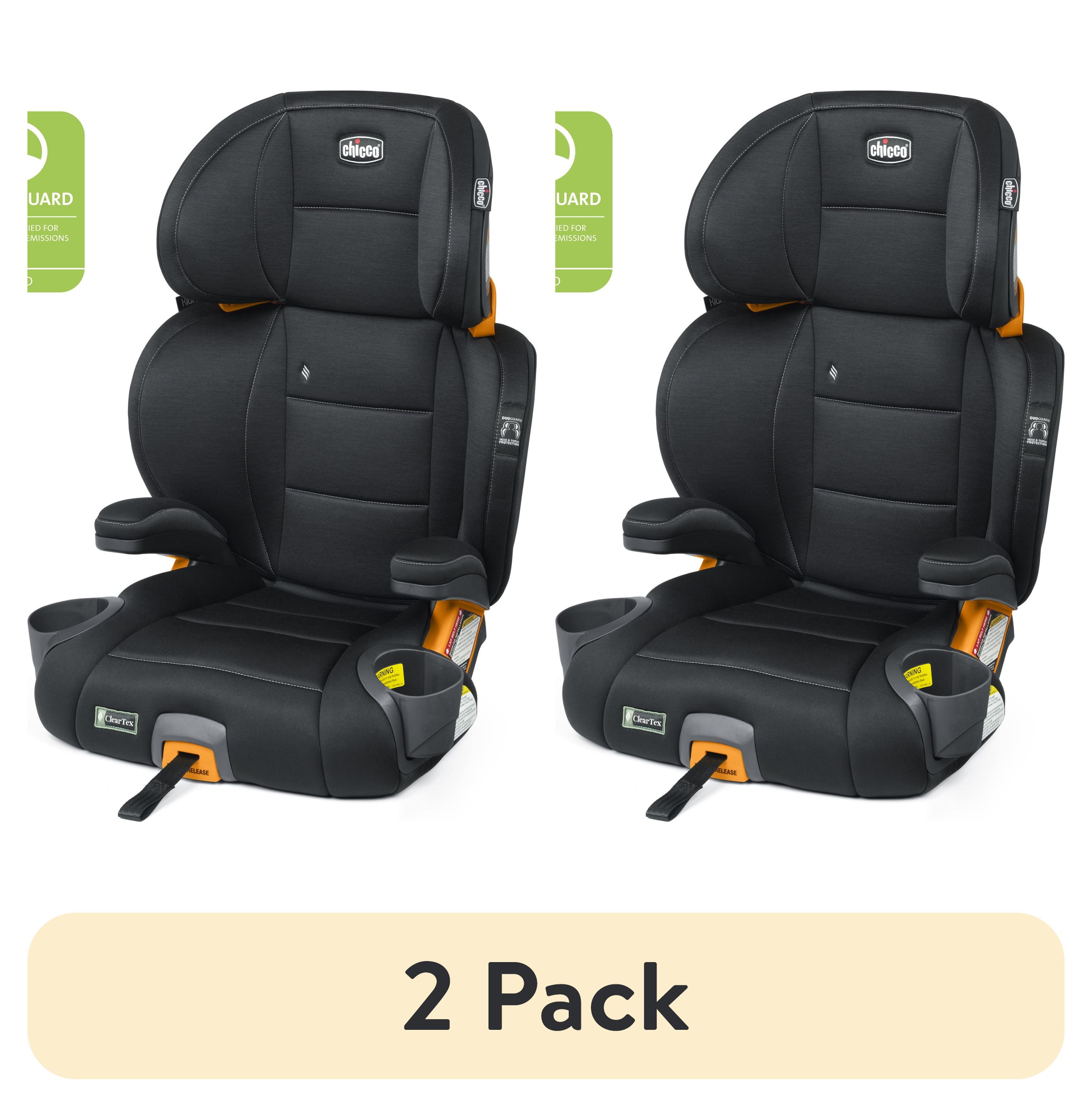 (2 pack) Chicco KidFit ClearTex Plus 2-in-1 Belt Positioning Booster Car Seat - Obsidian (Black), New