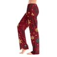 thumbnail image 2 of WTOBBY Women's Soft Plush Christmas Snowflake Tree Print Pajama Bottoms - Festive Holiday Sleepwear with Warm Fleece Lining for Winter Home Lounge and Casual Wear,Wine S, 2 of 5