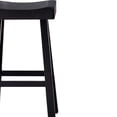thumbnail image 3 of Bianca Barstool Set of 2- Saddle Seat- Farmhouses Style Black Solid Wood, 3 of 6