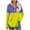 Yellow, variant on asjyhkr Womens Blouses Long Sleeve Button Lapel Pullover Color Block Fashion Breathable Casual Vacation Gym Workout Tops with Pocket