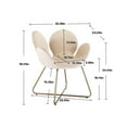 thumbnail image 4 of Accent Chair Set of 2, Modern Velvet Upholstered Vanity Desk Chairs with Cross Metal Legs, Comfy Cute Single Sofa Chair Leisure Armchairs with Soft Cushion for Living Room Bedroom Dining Room, Beige, 4 of 7