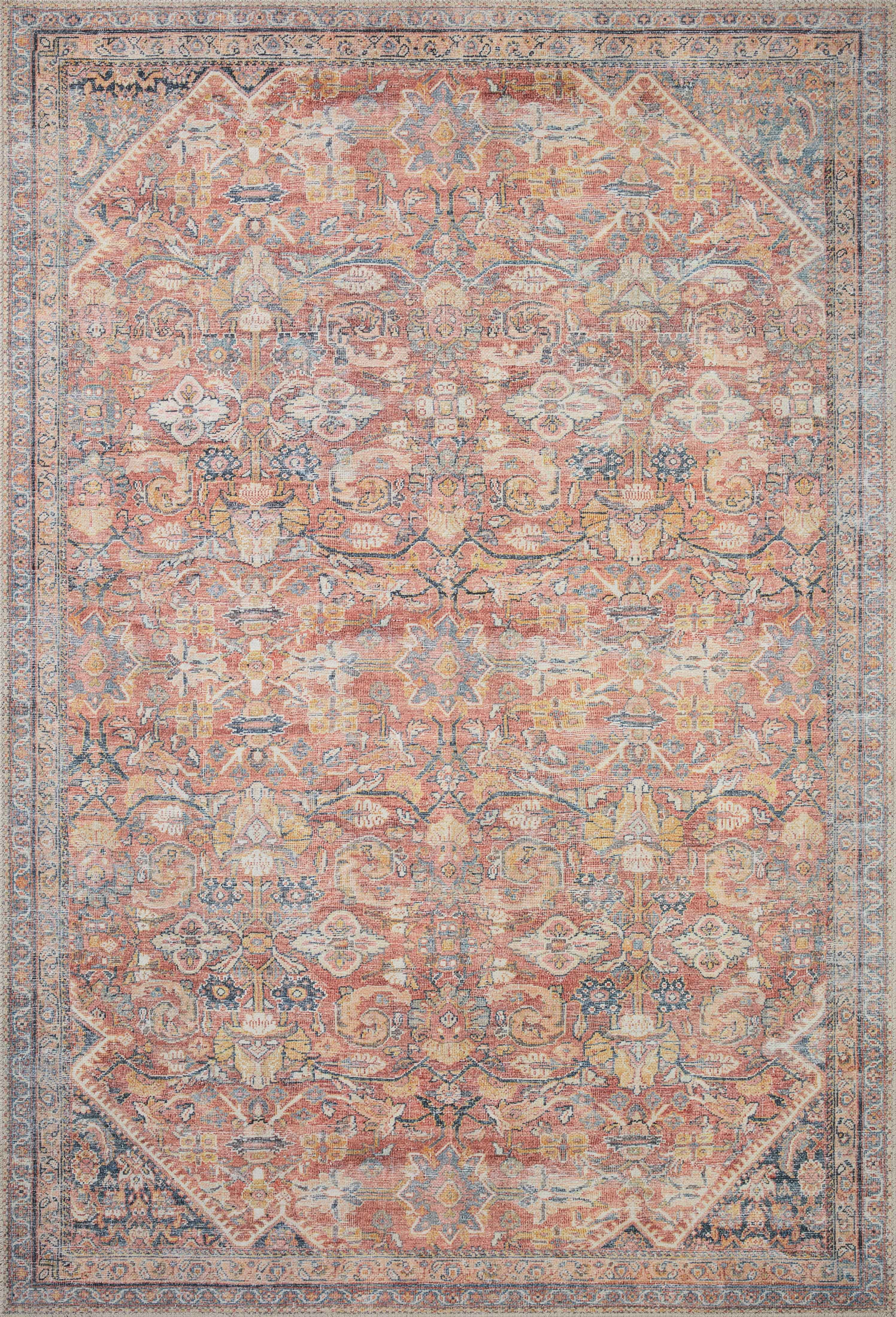 Loloi Adrian Rust / Denim 3'-6" x 5'-6" Area Rug