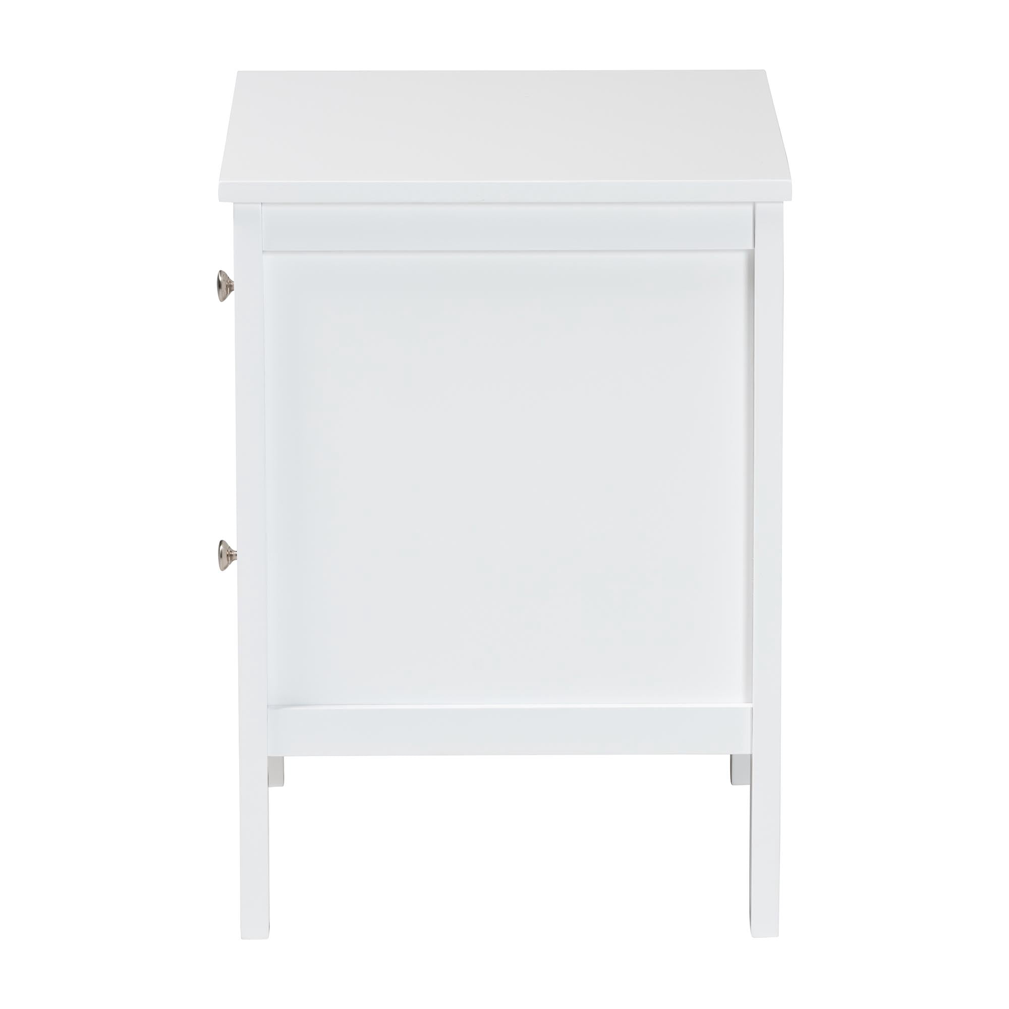 Baxton Studio Lara Modern Nightstand, 2-Drawer, White
