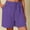 Purple, variant on DuoJiaJ Women Fashion Casual Shorts Drawstring Pull On Short Comfy Elastic High Waist Loose Shorts Women Summer Shorts Gray M
