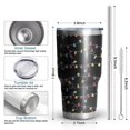 thumbnail image 6 of 30oz Multicolor Christmas Light Pattern Tumblers Stainless Steel Tumbler with Lid and Straw,Vacuum Insulated Double Wall Travel Tumbler Cups Mug with Cleaning Brush for Coffee,Tea, 6 of 7