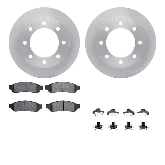 Dynamic Friction Company Rear Brake Rotors with Heavy Duty Brake Pads includes Hardware 6212-99603