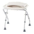 thumbnail image 2 of Folding Bath Seat with Back Support, Portable Shower Bench, White, 2 of 6