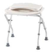 Folding Bath Seat with Back Support, Portable Shower Bench, White