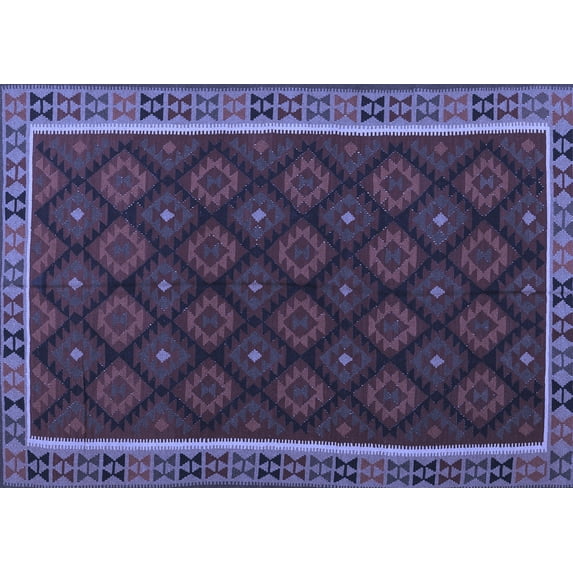 Ahgly Company Machine Washable Indoor Rectangle Oriental Blue Traditional Area Rugs, 2' x 3'