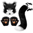 thumbnail image 5 of Halloween set simulation fox mask gloves plush fox tail handmade animal tail cos prop accessorieszz29, 5 of 5
