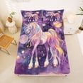 thumbnail image 5 of Erosebridal 3D Cartoon Unicorn Kids Queen Sheet Sets,Galaxy Stars Gradient Glitter Print Bed Set For Girls 4pcs, 5 of 6