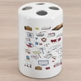 thumbnail image 1 of Election Ceramic Toothbrush Holder, Voting and Election Theme Doodles Composition Democracy President Illustration, Decorative Versatile Countertop for Bathroom, 4.5" X 2.7", Multicolor, 1 of 4