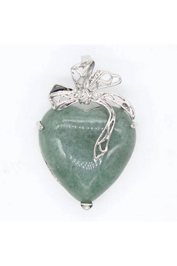 Natural Healing Quartz Crystal Bead Heart Rose Flower Chakra Stone Pendant Gifts