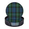 thumbnail image 1 of Posavasos de cuero de 6 piezas, posavasos de tartán de la familia del clan Lyon para bebidas, posavasos para tazas, regalo de inauguración de la casa, ideal para la decoración del hogar, 1 of 7