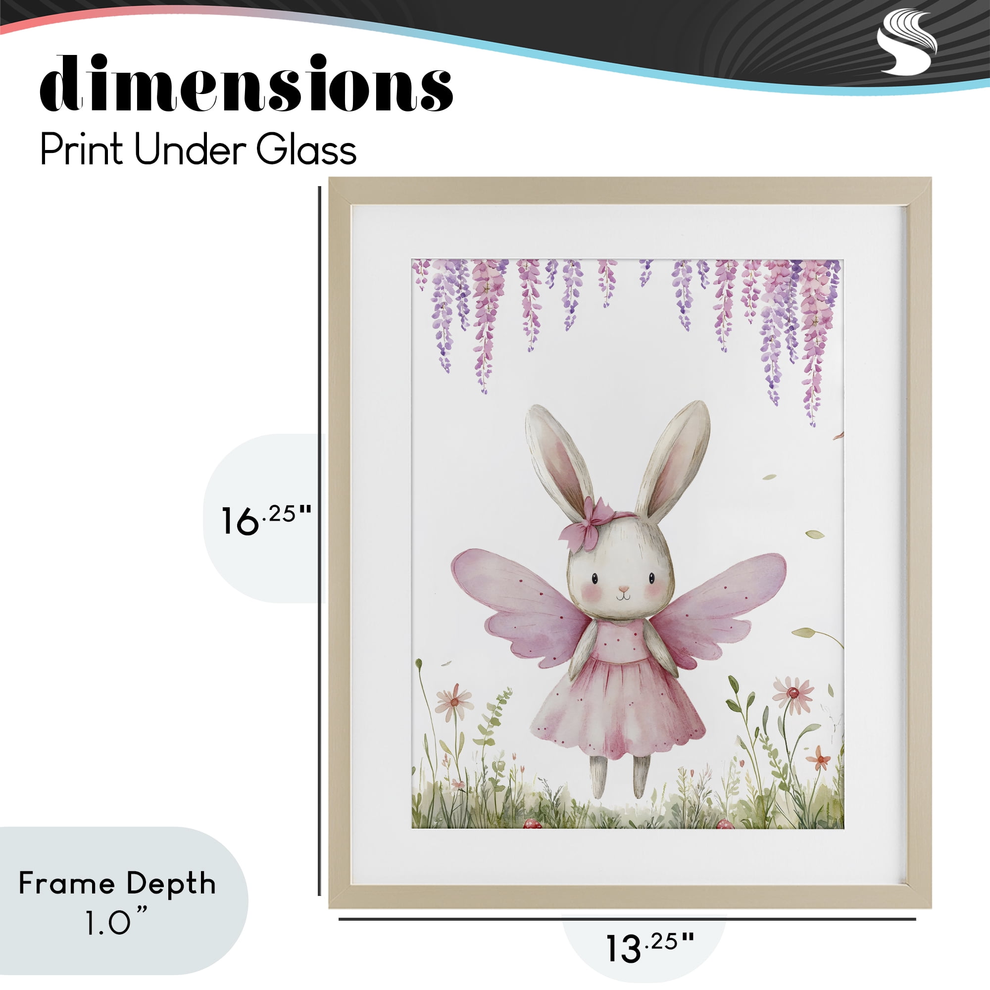 Stupell Industries Woodland Bunny Forest Fairy Birch Framed Print Under Glass, design by LSR Design Studio