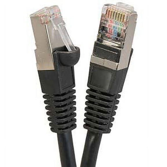 ACCL 100Ft Cat5E Shielded (FTP) Ethernet Network Booted Cable Black, 1 Pack