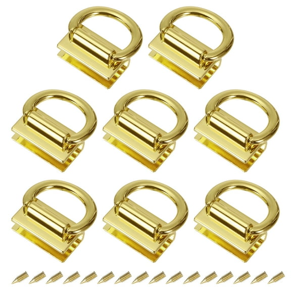 Metal Bag Connector with D Ring, 8Pack 28mm Purse Bridge Hanger Buckle with Screws (Gold Tone)