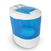 TABU Mini Portable Washing Machine with Spiner Basket, 7.7lbs Compact Washer with Drain Hose (Blue)