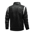 thumbnail image 1 of 2021 nueva chaqueta de cuero de primavera para hombre, chaqueta de motocicleta con bordado de escorpión con capucha extraíble, chaquetas de cuero ajustadas para hombre AIOPESON Chaqueta de poliuretano, 1 of 4