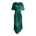 thumbnail image 7 of Afdoent Women's Dresses Elegant Solid Color Waist Cinching Short Sleeve Dress Of The Bride/Groom Party Vacation Fashion Outfits, 7 of 7