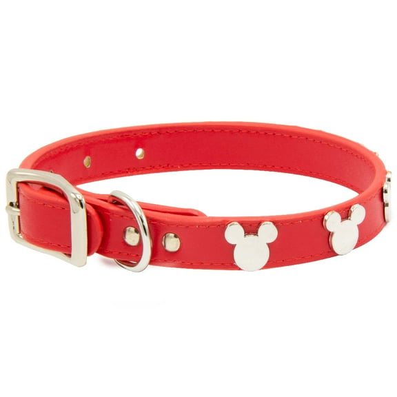 Buckle-Down Dog Collar, Disney, Mickey Mouse Head Silhouette Charms, Extra Small 6 to 9 Inch Length 0.38 Inches Wide