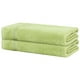 thumbnail image 1 of Toallas de baño suaves REGALWOVEN, juego de 2 toallas de baño de rayas ultra absorbentes para baño, color verde 28" x 56", 1 of 8