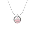 thumbnail image 3 of Delight Jewelry Silvertone Pink Tennis Ball with Clear Crystals Silver-tone You Mean the World to Me Ring Necklace, 18", 3 of 4