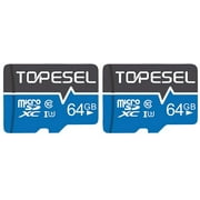 TOPESEL Micro SD Card 64GB UHS-I U3 Up to 90MB/s, 2 Pack Micro SDXC Memory Cards, Class 10
