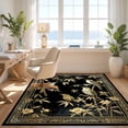 thumbnail image 3 of Design&I 6'x9' Ultra Soft Area Rug, Bamboo Sofa Snake Bird Vintage Boho Gothic Scroll Border Damask None Fluffy Washable Non Shedding for Guest Room Bedroom Living Room, 3 of 7