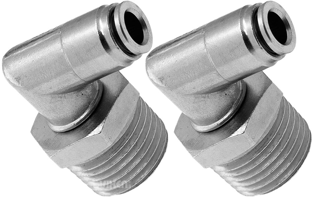 1/4" NPT Male Elbow One Touch Push to Connect Air Fitting Pack of 25 1/2" OD 