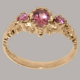 thumbnail image 3 of LBG British Made 18k Rose Gold Natural Pink Tourmaline Womens Anniversary Ring - 33 size options - Size 4.75, 3 of 9