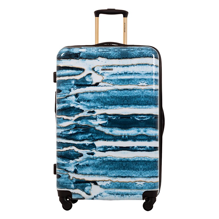 Stone Mountain Large 28-Inch Check-in Las Vegas hard-side Durable  Expandable geometric Textured spinner luggage for work travel, vacations,  or as international carry-navy 