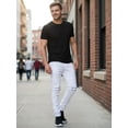thumbnail image 5 of J. METHOD Men’s Jogger Pants Casual Moto Biker Zipper Slim Fit French Terry Fleece Tapered Leg Elastic Waist NEMP20 White 3XL, 5 of 6