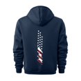 thumbnail image 5 of Flag Print Zip-Up Hoodie for Men, Big & Tall Casual Pullover for Sports, Fall Spring Patriotic Streetwear,Navy,XL, 5 of 5