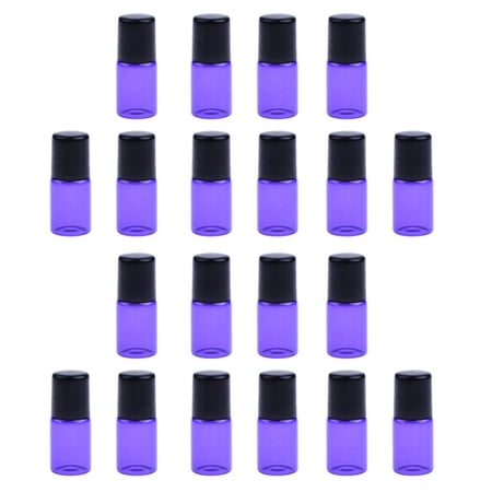 Pack of 20 Glass Roller Bottles, 1/2/ Essential Oil Roller Bottles with Steel Balls - Roll on Bottles for Oils - , 3ML