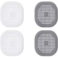thumbnail image 1 of 4 Pack Drain Hair Catch for Shower TPR Drain Hair Catcher Flat Silicone Plug for Bathroom and Kitchen Filter Shower Drain Protection Flat Strainer Stopper (Grey & White), 1 of 5