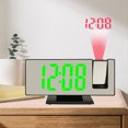 thumbnail image 4 of Espejo Reloj despertador Radio Atenuador digital Proyección dual Snooze Espejo LED Escritorio broadcast FM Habitación para niños Guardería Gloria Despertador digital, 4 of 8
