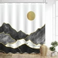 thumbnail image 5 of Boho Shower Curtain Bathroom Moutain Shower Curtain Set Waterproof Fabric Bathroom Set with 12 Hook (72.00" x 72.00", Black), 5 of 6