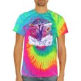 thumbnail image 2 of Wild Bobby, Cosmic Pug Riding Alpacacorn with Laser Eyes, Animal Lover, Tie-Dye Tees, Minty Rainbow, Large, 2 of 3