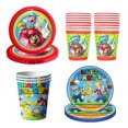 thumbnail image 1 of Decoración de cumpleaños de Super Mario, vajilla, manteles, vasos de papel, platos, telón de fondo, globos de dígitos para fiesta, recuerdos para bebés y niños, 1 of 5