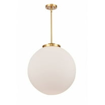221-1S-SG-G201-18-Innovations Lighting-Beacon - 1 Light Pendant In Industrial Style-19 Inches Tall and 18 Inches Wide-Satin Gold Finish-Matte White