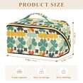 thumbnail image 4 of FORMRS Makeup Bag Travel Cosmetic Organizer for Women Fold Flat Zipper Pouch with Handle, Beige Clover Pattern, 4 of 8