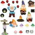 thumbnail image 2 of Gnomes Fairy Resin Statues Miniature Garden Accessories, Mini Dwarf Figurine Fairy Miniature Ornament DIY Kit, Micro Landscape Ornaments for Outdoor Indoor Patio Yard Lawn Garden, 2 of 7